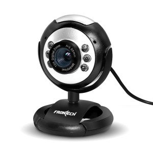 FRONTECH Digital Webcam with Built-in Mic & LED Lights