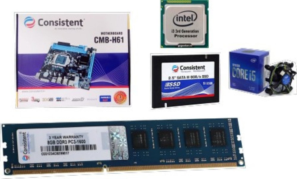 Euro Assemble Desktop (H-61 Motherboard,  Intel i3-3rd  Processor, 8 GB Ram, 512 Gb SSd, Wire Keyboard, Mouse, 18.5" Euro Assemble Desktop (H-61 Motherboard,  Intel i3-3rd  Processor, 8 GB Ram, 512 Gb SSd, Wire Keyboard, Mouse, 18.5"