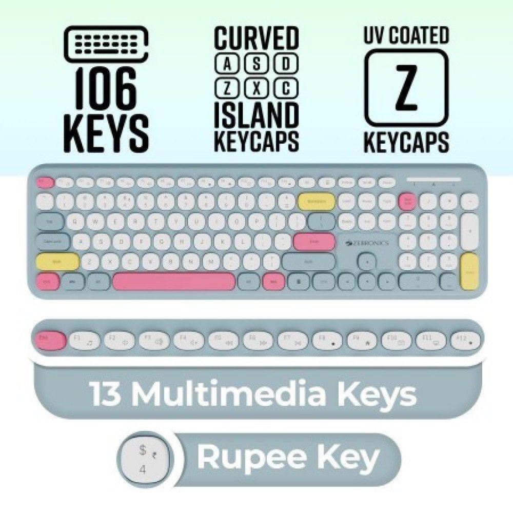 ZEBRONICS Keyboard & Mouse Companion 302  Wireless 2.4GHZ ZEBRONICS Keyboard & Mouse Companion 302  Wireless 2.4GHZ