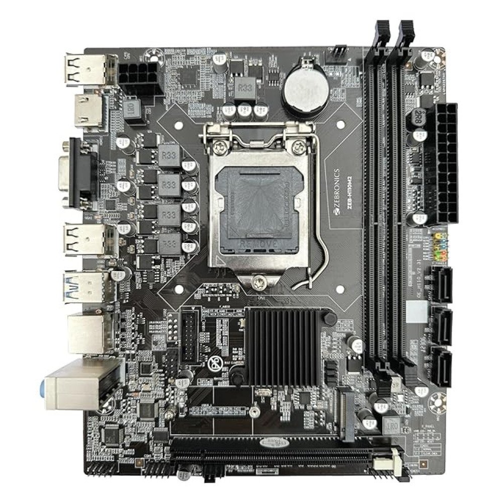 ZEBRONICS H110M2 Micro-ATX Motherboard for LGA 1151 Socket, Supports Intel 6th, 7th, 8th & 9th Generation Processors, NVMe M.2 Slot